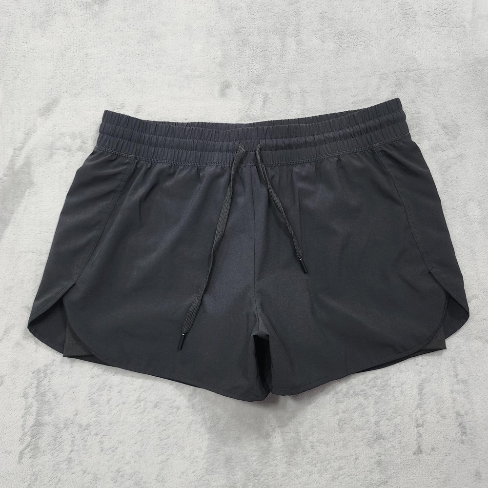 VINA Shorts Womens L Black Athena 2 In 1 3" Lined Running Athletic Gym Workout